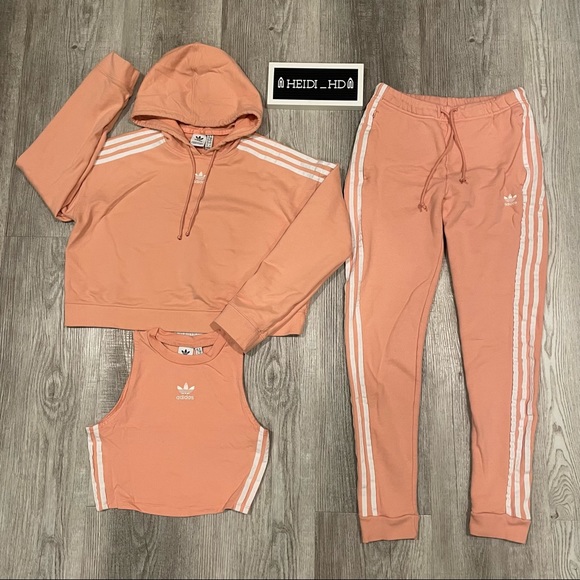 Adidas Originals 3 Stripes Pink 3pcs Set - Picture 3 of 9